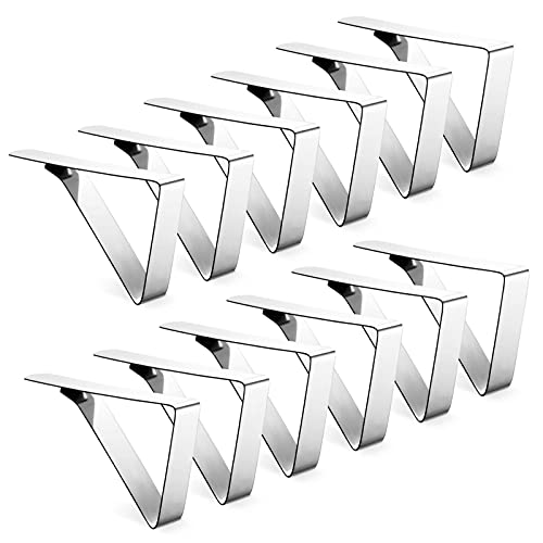 Stainless Steel Tablecloth Clips (12 Pack) - Heavy Duty Picnic Table Clamps