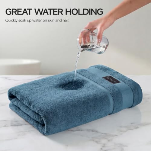 Blue 2 Pack Heavyweight 100% Cotton Bath Towels 32x63 Luxury Quick Dry