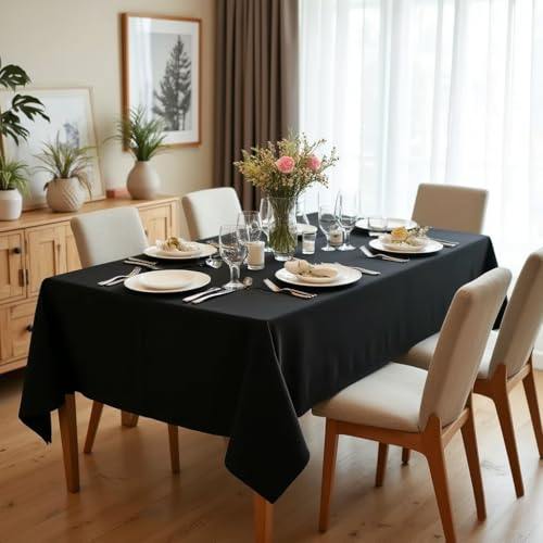 Rectangle Tablecloth 60 x 84 Inch - Stain & Wrinkle Resistant Fabric Cover