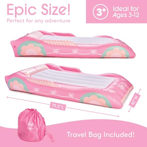 Kids Inflatable Twin Air Mattress with Carrying Bag for Travel and Sleepovers