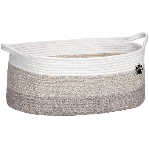 Woven Cotton Rope Dog Toy Basket and Storage Bin 30L