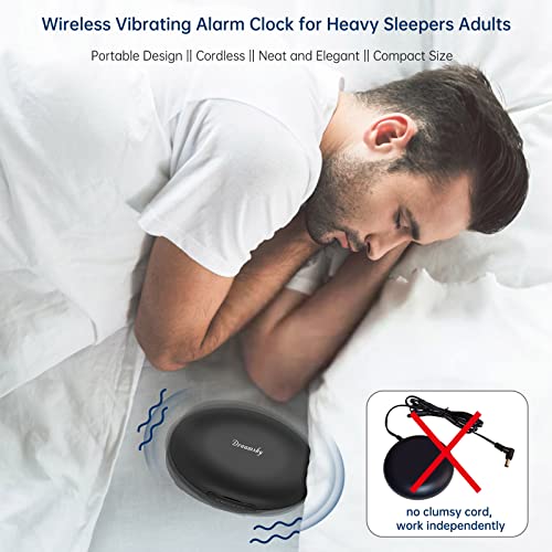 Vibrating Bed Shaker Alarm Clock for Heavy Sleepers, Rechargeable Under Pillow