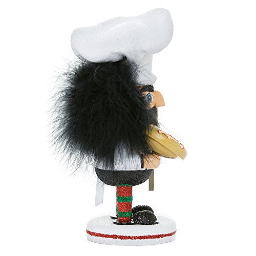 8-Inch Pizza Chef Wooden Nutcracker Figurine - Whimsical Holiday Decor
