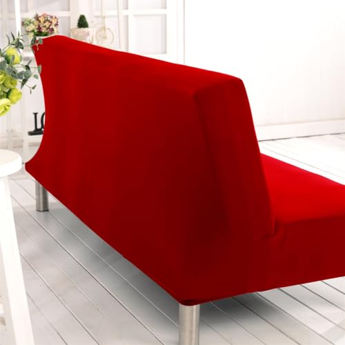 High Stretch Armless Futon Cover Slipcover, Machine Washable Red