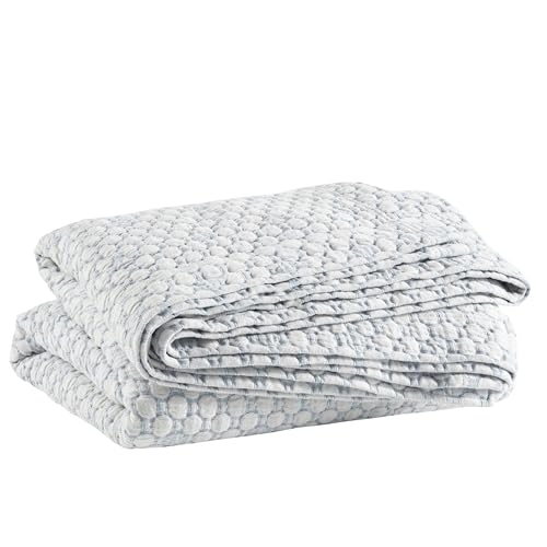 King Blue Solid Cotton Matelassé Coverlet | Soft & Durable