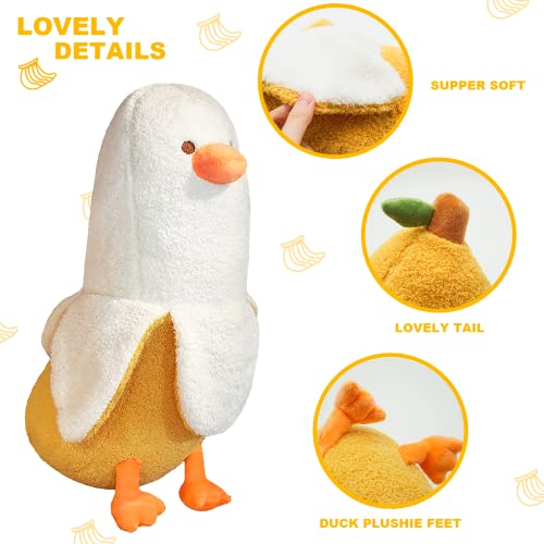Banana Duck Plush Toy 12-Inch Soft Stuffed Animal Hugging Pillow