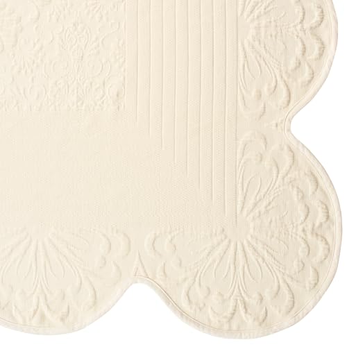 Historic Charleston 100% Cotton Matelasse Bedspread, King/Cal King, Ivory