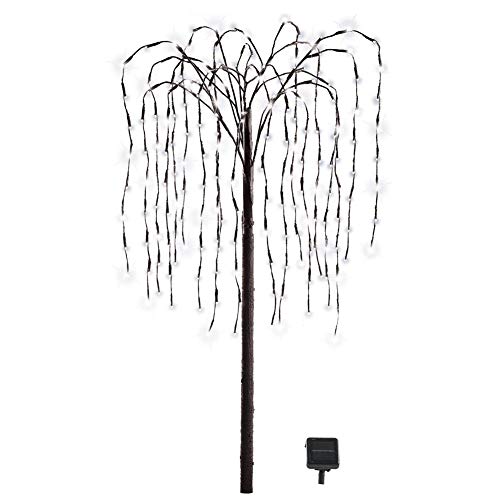 Solar Willow Tree with 200 LEDs - White/Purple/Multicolor Lights, 4.5 ft