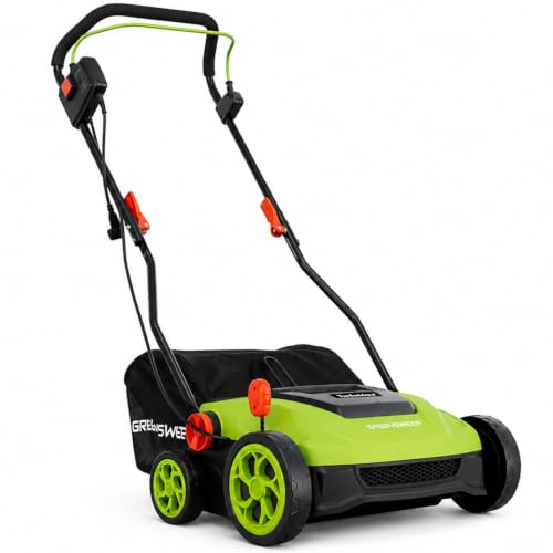 Electric Artificial Grass Sweeper, 15-Inch Turf Broom with 11-Gallon Bag