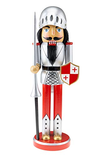 Clever Creations Knight 14-Inch Traditional Wooden Nutcracker Christmas Decor
