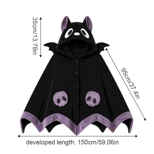 Women's Halloween Wearable Blanket Hoodie, Plush Animal Oversized Blanket