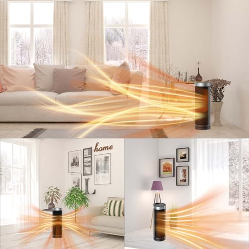 17-Inch Electric Space Heater for Indoor Use with Remote Control and 70° Oscillation