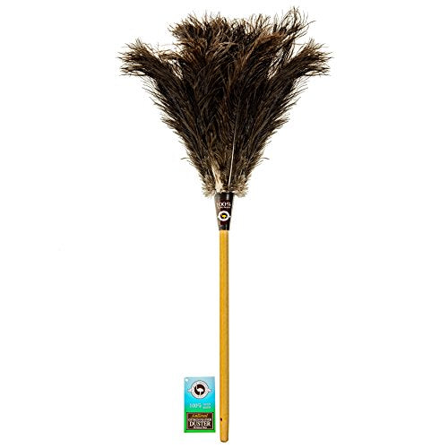 14-Inch Mini Ostrich Feather Duster - Soft Silky Natural Dust Cleaner