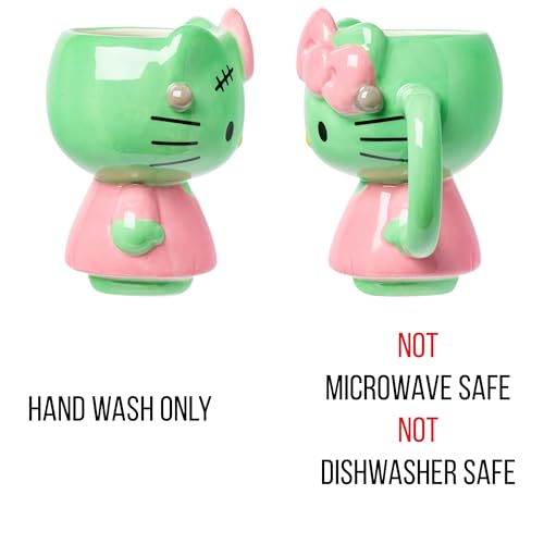 Silver Buffalo Sanrio Hello Kitty Halloween Frankenkitty Pink Dress Ceramic 3D Sculpted Mug, 20 Ounces