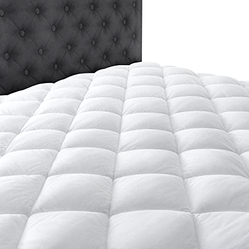 Quilted Mattress Pad Cover with Deep Pocket, White - Cooling Topper