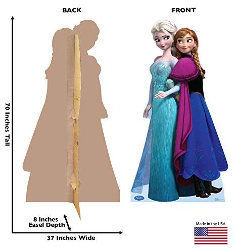 Life-Size Elsa and Anna Cardboard Cutout 37"W x 70"H Party Prop
