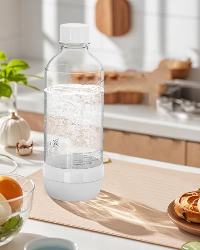 1 Litre Reusable Carbonating Bottles for Soda Makers, 2 Pack, BPA-Free