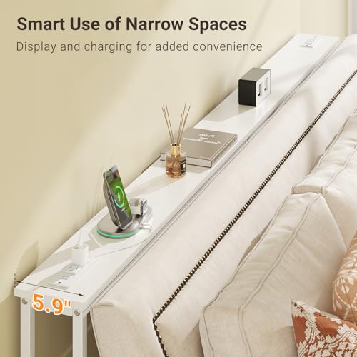 78.8-Inch Narrow Console Table with Charging Station and USB Ports