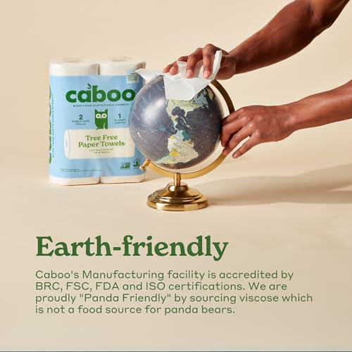 Tree-Free Bamboo Kitchen Paper Towels - Eco-Friendly 2-Ply (8 Family Rolls)