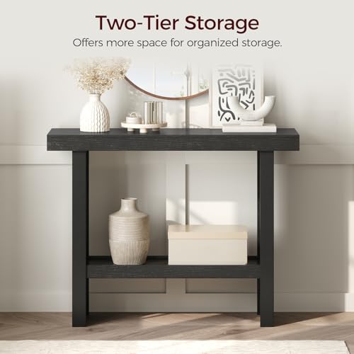 Modern 2-Tier Console Table, 39.4-Inch Rectangular Entryway Sofa Table