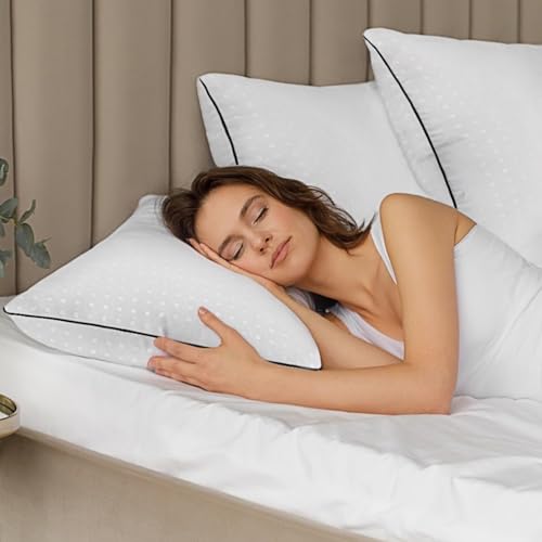 Standard Size Bed Pillows 4 Pack - Comfortable & Machine Washable