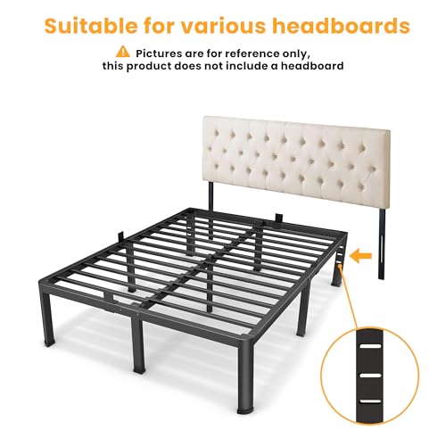 20-Inch Queen Size Metal Platform Bed Frame, Heavy Duty Noise-Free Steel