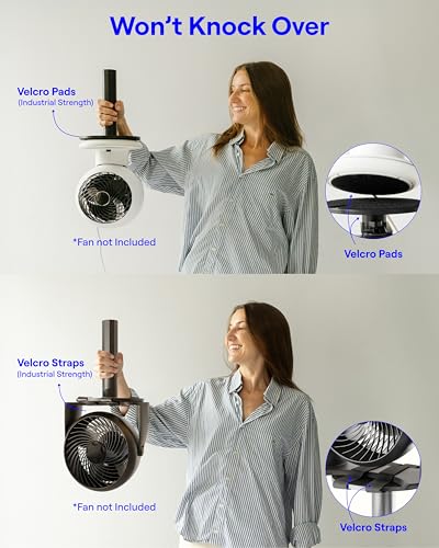 Adjustable Fan Holder Mount for Bunk and Lofted Dorm Beds, Black