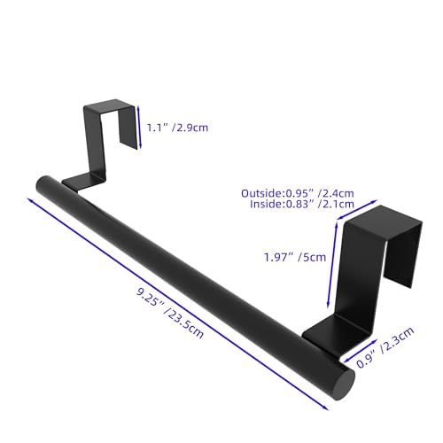 Over Cabinet Door Towel Bar 2-Pack, Matte Black Stainless Steel Dish Towel Rack