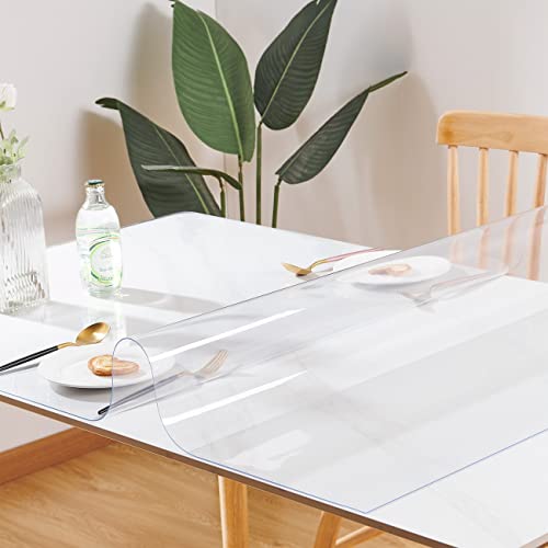 1.5mm Clear Vinyl Desk Protector Mat 19 x 42 Inch Waterproof Cover