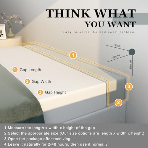 Mattress Extender Bed Gap Filler with Removable Cover - Light Grey