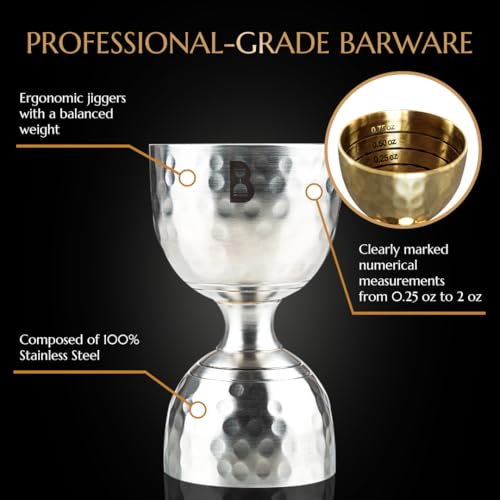 Bull in China Stainless Steel Bell Jigger - 0.25oz to 2oz Cocktail Measures