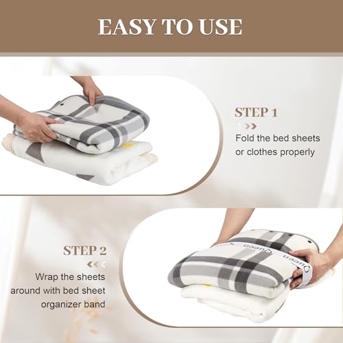 Elastic Bed Sheet Organizer Bands - 20 Pack Linen Closet Storage Labels