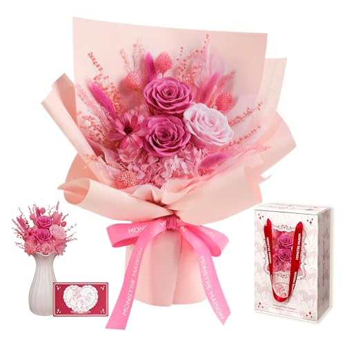 Preserved Rose Bouquet with Gift Box - Long-Lasting Floral Arrangement
