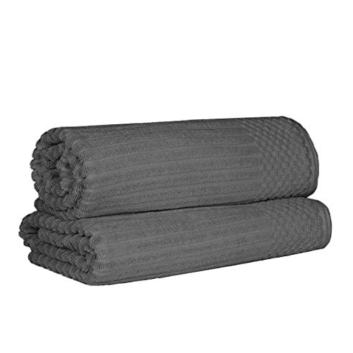 Charcoal Cotton Bath Sheet Set - 2-Piece Absorbent, Luxurious 34x68" Towels