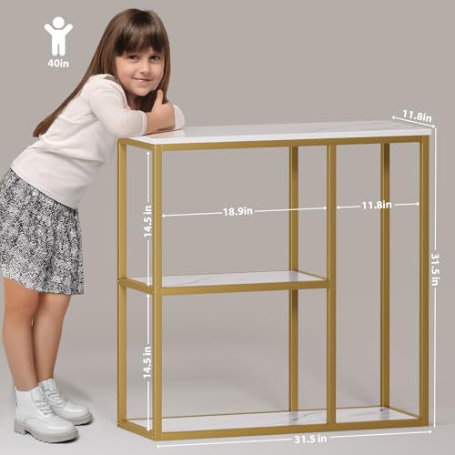31.5-inch Narrow Console Table with 3-Tier Storage Shelves