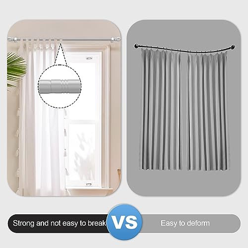 Adjustable Silver Curtain Rod, 32 to 48 Inch Stainless Steel Drapery Rod