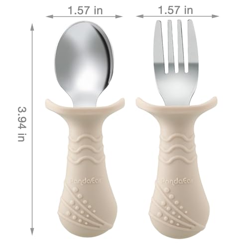 Baby Fork and Spoon Utensil Set 6-Pack Stainless Steel Toddler Silverware