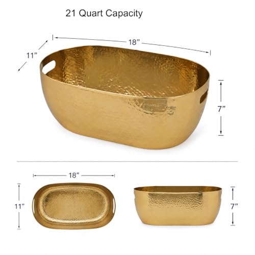 Cruiser’s Cache 18x11 Inch Gold Aluminum Beverage Tub - 21 Quart Cooler