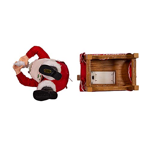 10.5-Inch LED Santa Decorating Gingerbread House Tabletop Figurine