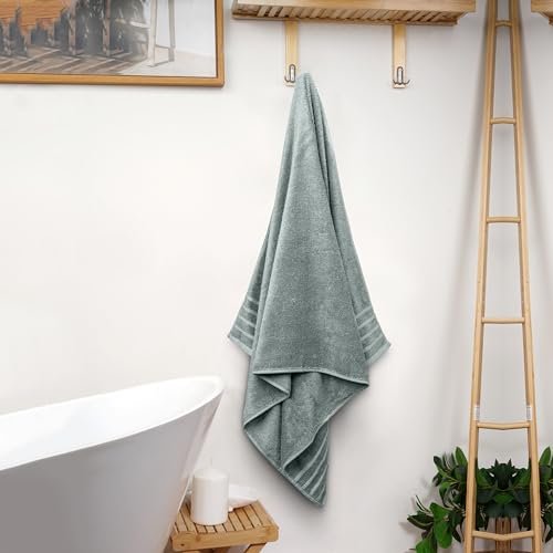 4-Piece Bath Towel Set, 30 x 60 Inch Cotton Bamboo Blend, Soft & Absorbent