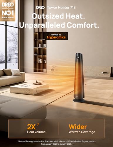 30-Inch Ceramic Space Heater with Remote and 120-Degree Oscillation