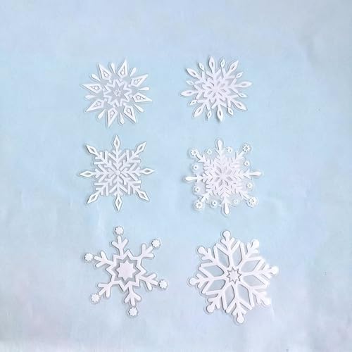 Pink Snowflake Cake Toppers Set – 6 Reusable Party Decor for Christmas, New Year & Winter Celebrations