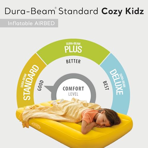 Kids Inflatable Air Mattress with Soft Surface & Carry Bag - 34.5" x 62" x 7"