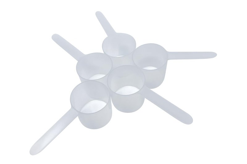 Supplement and Supply 1/3 Cup (80 mL | 2.7 Oz.) Long Handle Plastic Measuring Scoop for Coffee, Protein Powder, Pet Food, Spices, Grains, Dry Goods – Food-Grade BPA-Free (Pack of 5)