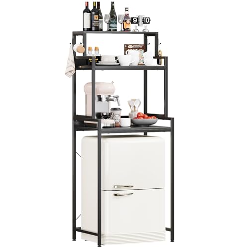 Espelism 3-Tier Mini Fridge Stand & Microwave Rack - Adjustable Kitchen Shelving