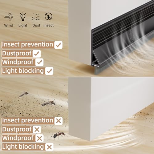 39" Adhesive Door Sweep Brush - Under Door Draft Stopper & Seal Strip