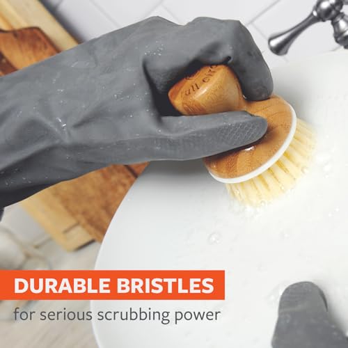 Ergonomic Palm Dish Scrub Brush for Nonstick Cookware & Cast Iron