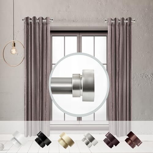 Adjustable Side Curtain Rod Set, 12-20 Inch, Satin Nickel, 2 Pack