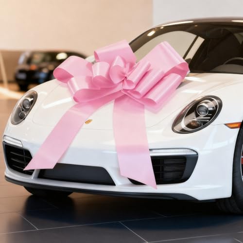 30-Inch Giant Pink Car Bow - Extra Large Pull Bow for New Car Gift Decor