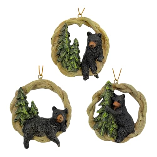 Black Bear Ornaments Set of 3 – Christmas Tree Decorations, The Joy Tree
